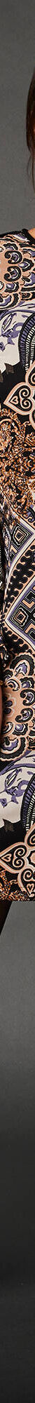 Robe droite imprimé patchwork (noir / beige) Robe droite imprimé patchwork (noir / beige)